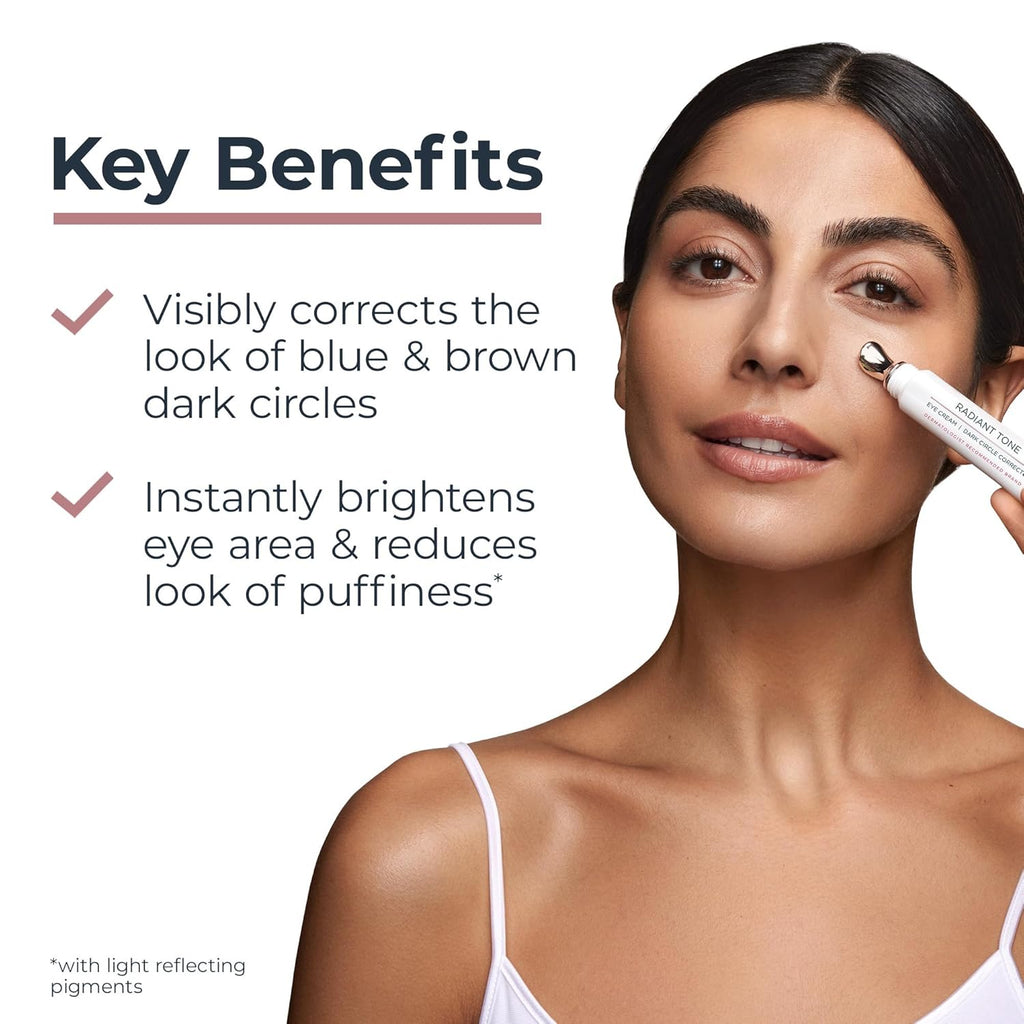Eucerin Radiant Tone Eye Cream Dark Circle Corrector, Eye Brightening Cream with Thiamidol and Hyaluronic Acid, Helps Reduce the Look of Eye Puffiness, 0.5 Oz Tube